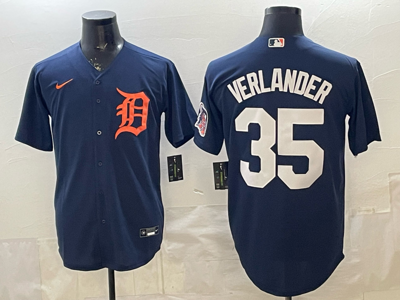Men Detroit Tigers #35 Verlander blue Game Nike MLB Jersey03210010311->detroit tigers->MLB Jersey